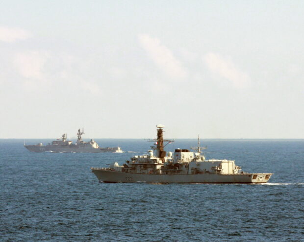 A Royal Navy warship has tracked a Russian frigate off the coast of France and monitored her movement through the English Channel. HMS Argyll, a Type 23 frigate fitted with advanced Artisan radar, used her Lynx helicopter and sensors to locate and monitor the movement of the Russian warship as she returned from a Mediterranean deployment. [Picture: Crown copyright] 