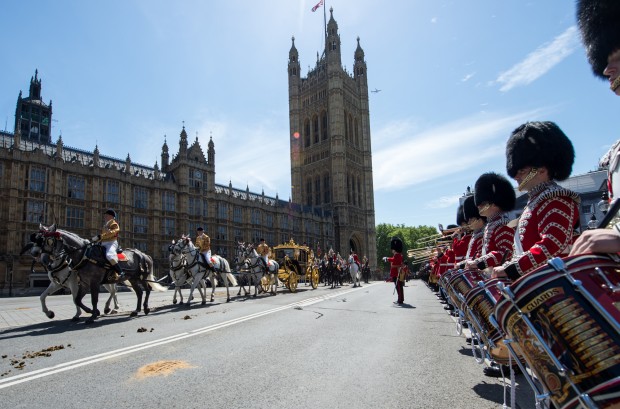 Her Majesty The Queen's procession. The armed forces played a major role in the pomp and ceremony that is part of the State Opening of Parliament, which took place today. 