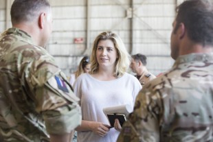 Penny Mordaunt at RAF Akrotiri, Cyprus, meets RAF personnel helping to tackle the ISIL threat