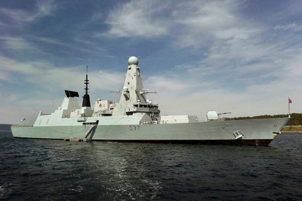 HMS Duncan is seen here in Cannakale, Turkey as part of the Gallipoli 100th anniversary