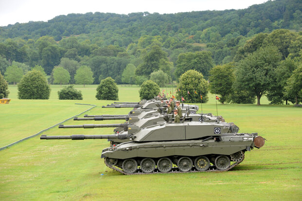 Officers and soldiers of The King's Royal Hussars rehearsing at Tidworth Tattoo Ground ahead of its 300th Anniversary Parade this weekend