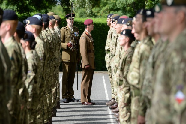 Reservist Soldiers' pass out parade after completing phase 1 training at the Army Reserves Training Centre at Prince William of Gloucester Barracks in Grantham, on Sun 9th Aug. One Hundred and Twenty-Four Soldier's took part in the parade, in which they were reviewed by the Deputy Commander Land Forces (Reserves) Major General Ranald Munro.