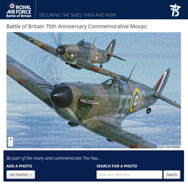 The Royal Air Force is asking the public to help with a special project to commemorate those who took part in the Battle of Britain in 1940. From today, Tuesday, 11th August  we are asking members of the public to upload appropriate photos from their computers or mobile devices to create a 75th anniversary Battle of Britain Commemorative Mosaic. The aim of the mosaic is to raise awareness not only of The Few, the pilots and aircrew that fought in the battle, but also the many often unsung others whose contribution during the Battle of Britain was also vital to the RAFs victory in the skies above Britain.