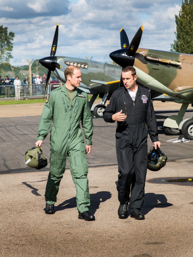 HRH The Duke of Cambridge Prince William visits RAF Coningsby to attend the 29(R) Squadron 100th Anniversary Parade; visit Quick Reaction Alert (QRA) and Battle of Britain Memorial Flight (BBMF). HRH arivived at the Air Traffic Control Tower (ATC), RAF Coningsby and was greeted by Air Marshall Ian MacFayden, HM Lord Lietenant of Lincolnshire Mr Tony Dennis, Mrs Sarah Dennis, Goup Captain Jez Attridge ADC MSC RAF and Mrs Kiran Attridge. Photographs of HRH walking to a Chipmink aircraft with Squadron Leader Dunc Mason before his flight. No Consent Held Photo By:- SAC Megan Woodhouse(RAF) For further information contact RAF Coningsby Photographic Section: Photographic Section RAF Coningsby Lincs LN4 4SY Tel: 01526 347386