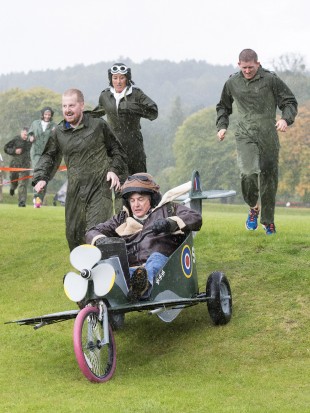RAF personnel, MOD civilians and contract personal at RAF Halton took part in a Soap Box Derby as part of their commemoration of the 75th anniversary of the Battle of Britain