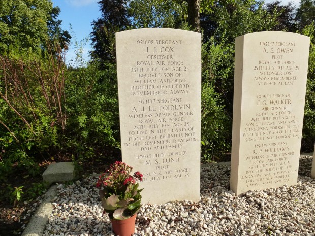 The graves have been rededicated at a service in Holland 