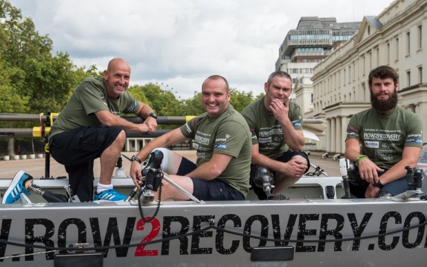 Image L to r:  Nigel Rogoff ex RAF, Colour Sergeant Lee Spencer Royal Marines, Paddy Gallagher, ex Irish Guards,  Lance Corporal Cayle Royce, Light Dragoons, Following intense weeks of competition, the final Row2Recovery team of four has been selected to take part in this yearÕs Talisker Whisky Atlantic Challenge, known as the worldÕs toughest rowing race. This yearÕs Row2Recovery selection marks the first time a full team of amputees has taken part in the race.   The team will be led by serving Light Dragoon Lance Corporal Cayle Royce, MBE. Cayle, 29, from Devon underwent a double amputation and lost the fingers on his left hand following an IED blast in Helmand, Afghanistan whilst serving in the Brigade Reconnaissance Force in 2012. Cayle took part in the race as a member of the 2013/14 Row2Recovery crew and came third in the race overall, beating 13 other international teams.   Photographer: Sergeant Rupert Frere RLC