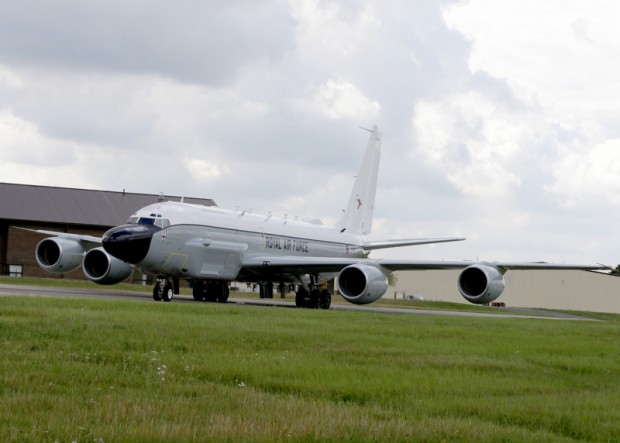 Image of the Airseeker aircraft at RAF Mildenhall.   