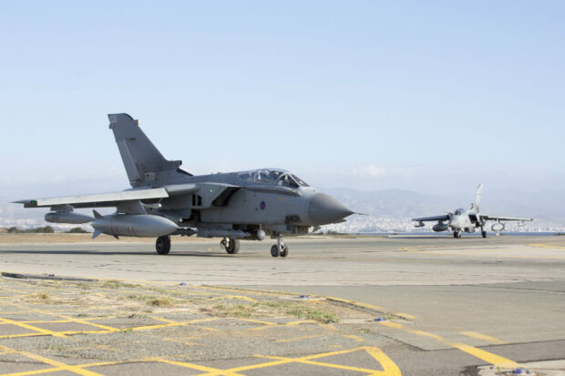 Royal Air Force Tornado GR4s return to RAF Akrotiri after their first mission, since the parliamentary vote to undertake air strikes in Syria.