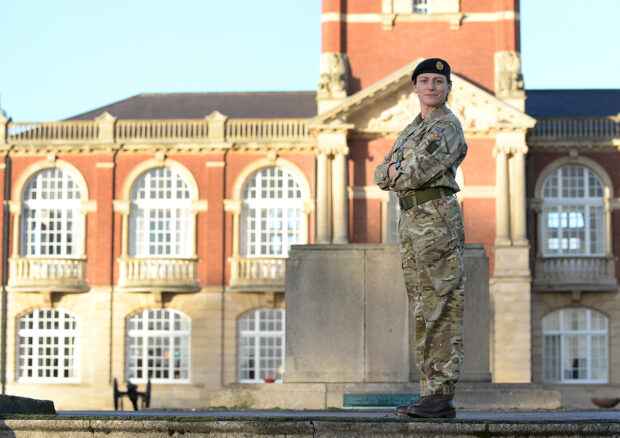 For the first time in its history New College at Royal Military Academy Sandhurst (RMAS) has a woman at the helm, responsible for the delivery of two thirds of the regular commissioning course preparing the young British Army officers for their first commands in their chosen regiments. Lieutenant Colonel Lucy Giles’s 24-year military career has come full circle having commissioned into the Royal Logistic Corps (RLC) from the Camberley-based academy’s last female full company of officers in August 1992. It is a role 46-year-old Lucy feels very privileged to hold. “I have to pinch myself really,” says Lucy. “Because, it’s an enormous privilege to be in this unique position, not only as the first female in 110 years to be at this academy in this role, but more importantly to have an opportunity to shape and influence the future leaders of our army.”