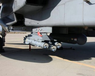 Dual Mode Seeker Brimstone missiles fitted to a Royal Air Force Tornado GR4 aircraft