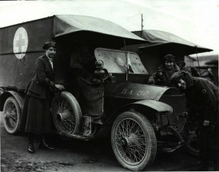 FANY members with a WWI ambulance 