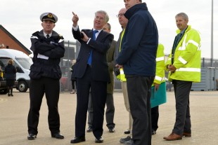 Defence Secretary Michael Fallon in Portsmouth, where he announced a £13.5m shipbuilding contract. Crown Copyright
