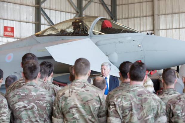 Defence Secretary Michael Fallon at RAF Akrotiri. Crown Copyright.