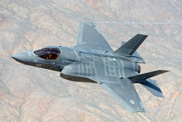 Air to air image of a RAF F-35B Lightning ll aircraft, from Edwards Air Force Base in California, USA. Where it is currently stationed with 17 (Reserve) Squadron. The F-35B Lightning II will place the UK at the forefront of fighter technology, giving the Royal Air Force a true multi-role all weather, day and night capability, able to operate from well-established land bases, deployed locations or the Queen Elizabeth Class Aircraft Carriers. Lightning II has been designed from the outset to carry out a wide range of mission types, able to use its very low observable characteristics to penetrate Integrated Air Defence Systems and strike a number of types of targets. In a permissive environment, Lightning II is able to carry weapons on external pylons, as well as in the internal weapon bays. This will allow a maximum weapon payload of 6 Paveway IV, 2 AIM-120C AMRAAM, 2 AIM-132 ASRAAM and a missionised 25mm gun pod.The Lightning II design applies stealth technology manufacturing techniques and, to minimise its radar signature, the airframe has identical sweep angles for the leading and trailing edges of the wings and tail, and incorporates sloping sides for the fuselage and the canopy.