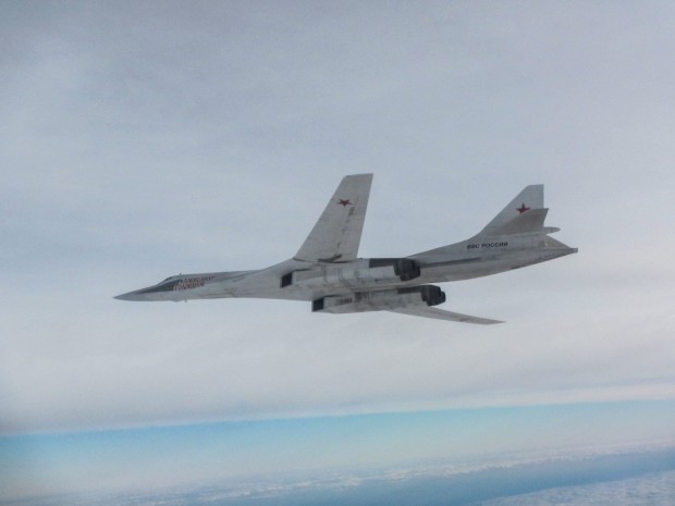 Image from yesterday's Quick Reaction Alert when Royal Air Force Typhoons intercepted two Russian Blackjack bombers.