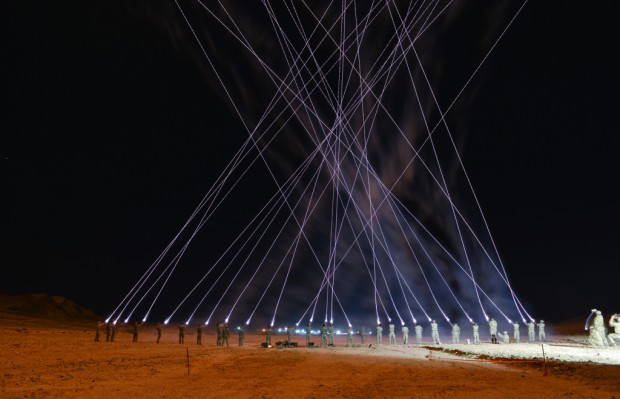 Pictured: Lighting up the sky like giant light sabres, soldiers on Ex Shamal Storm 2016 are taught to use the L12A2 para-flare by 66 GS Sqn Ammo Troop. British troops have travelled to Jordan to test their ability to move personnel, vehicles and equipment to any area of the world at very short notice. Troops from the Vanguard Enabling Group (VE Gp) are currently in the Kingdom of Jordan conducting Exercise Shamal Storm 2016. An annual exercise which has developed from previous years and this year it is 60% bigger than previous exercises. Lieutenant Colonel Jo Chestnutt from the Royal Logistic Corps is the Commanding Officer of the VE Gp. He explained the premise of the Exercise: "It's is all about testing and validating our ability to get troops and equipment anywhere in the world, quickly and safely. Our aim is to set the conditions for the main force, and provide logistic support to them at a moment's notice." Shamal Storm is an overseas training exercise in Jordan by elements of Force Troops Command (FTC) from 25 January to 18 April 2016. The exercise will assure the readiness of military capabilities held within Force Troops Command for current and future operations. Photographer - Cpl Daniel Wiepen RLC (Army Photographer) - Army Headquarters NOTE TO DESKS: MoD release authorised handout images. All images remain Crown Copyright. Photo credit to read - Cpl Daniel Wiepen RLC (Phot) richardwatt@mediaops.army.mod.uk shanewilkinson@mediaops.army.mod.uk Richard Watt - 07836 515306 Shane Wilkinson - 07901 590723