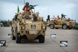 Pictured are members of The Royal Scots Dragoon Guards practising using the JACKAL Armoured Vehicles before taking part in a Live Firing exercise, the first of its kind since the units moved to Scotland in 2015. Crown Copyright.