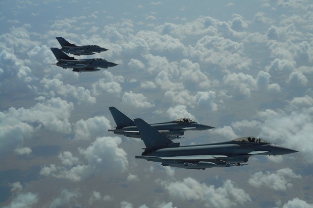 RAF Typhoon and RAF Tornado on operations against Daesh. 