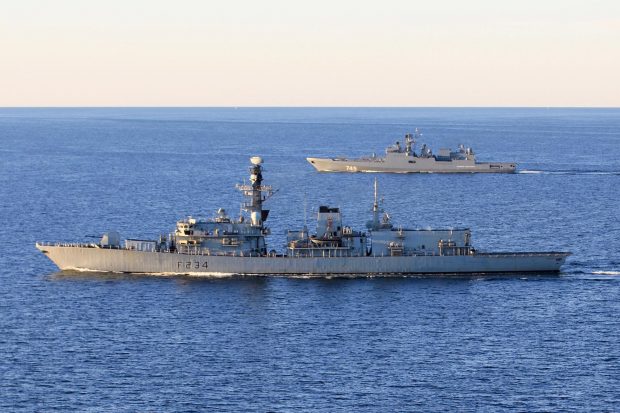 Portsmouth-based frigate HMS Iron Duke. Crown Copyright. 