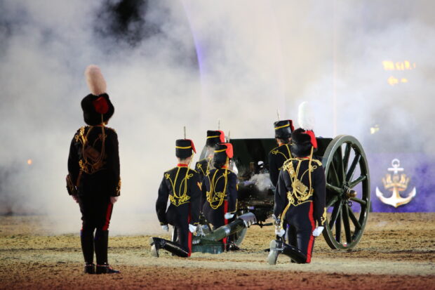 Soldiers and Musicians perform at spectacular event celebrating Her Majesty The Queens 90th Birthday. A spectacular evening of celebration in honour of Her Majesty The Queens 90th Birthday featuring performances from soldiers and musicians from The Army in London, concluded The Royal Windsor Horse show this evening. The Household Cavalry Mounted Regiment and The Kings Troop Royal Horse Artillery were among the 1,599 incredible performers from around the world honouring Her Majestys landmark birthday, which saw music provided by The Household Cavalry Mounted Bands, The Band of the Irish Guards and The Countess of Wessexs String Orchestra. Broadcast live on ITV, the festivity was presented by Ant & Dec and welcomed some of the biggest stars from the world of entertainment including Dame Shirley Bassey, Katherine Jenkins, Gary Barlow and singer and former Household Cavalry Captain James Blunt. The celebration which took place on the last day of the Royal Windsor Horse Show, told the story of Her Majesty The Queens remarkable life from her birth in 1926, through World War II to the Queens Coronation in 1953, continuing with her reign right up to the present day.