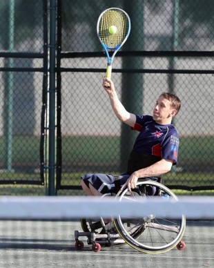 Alex Krol (ex-Army) wins his first round of wheelchair tennis along with partner Andy McErlean (ex-Army) against the US
