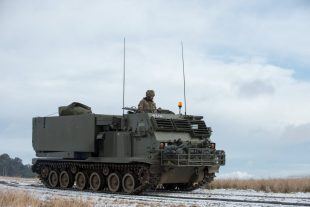 Gunners from Army Reserve unit 101 (Northumbrian) Regiment Royal Artillery and 1 Regiment Royal Horse Artillery (1 RHA) exercising in Otterburn Ranges in the North of England. Pictured is a Multi Launch Rocket System. Crown Copyright.