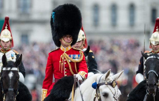 Brigade Major Lieutenant Colonel David Hannah leads the inspection. Soldiers and officers from the Household Division have completed their final rehearsal ahead of The Queens Birthday Parade at Horse Guards next weekend. Almost fifteen hundred soldiers and officers and 300 military horses, performed precision drill and pageantry to music by the Household Division Bands & Corps of Drums. They were watched by 5,000 spectators on Horse Guards Parade and hundreds more in The Mall. The Soldiers were on parade in the traditional ceremonial uniforms of the Household Cavalry, Royal Horse Artillery, and Foot Guards. They and many of their comrades were up most of the night making final preparations to horses, Guns and uniforms to ensure they looked immaculate and the Parade went smoothly. Todays Colonels Review was the last formal inspection of the Household Division before The Queens Birthday Parade, more popularly known as Trooping the Colour, when the Queens Colour is Trooped in front of Her Majesty The Queen and all the Royal Colonels. This year, the Colour being trooped is that of Number 7 Company Coldstream Guards. They were joined on Parade today by The Household Cavalry Mounted Regiment, Nijmegen Company Grenadier Guards, 1st Battalion Coldstream Guards, F Company Scots Guards, The Irish Guards and The King's Troop Royal Horse Artillery.