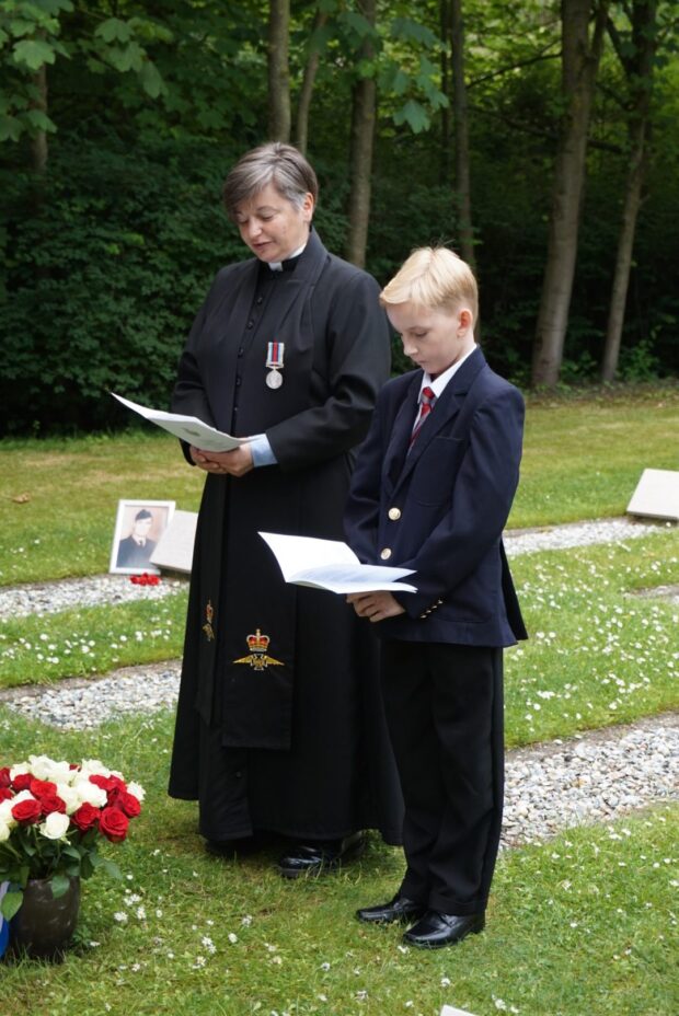 Rev Colley with Sgt Bent's Great Great Nephew Teddy