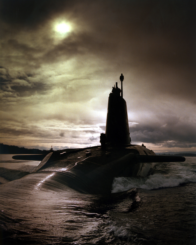 HMS Vigilant. This Trident Submarine is an advanced, high speed, long endurance underwater sub.