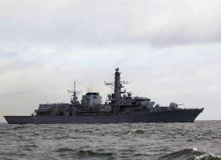 HMS SOMERSET, which last year helped to seize £500 million worth of cocaine from smugglers in the North Sea