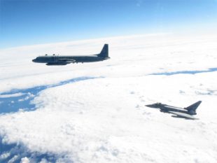 Description: Images show RAF Typhoons based at Amari Air Base in Estonia intercepting IL 20 Coot-A as part of the ongoing Baltic Air Policing mission. Photographer: Pilot Section: QRA Date 30 Aug 16