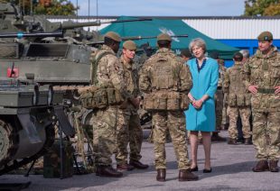 The Prime Minister, Theresa May, meets soldiers and officers of 1st Battalion The Mercian Regiment (1 MERCIAN). 