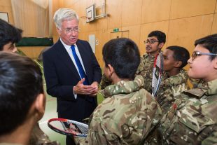 The Defence Secretary speaks with cadets at Rockwood Academy. Defence Secretary Michael Fallon visited a Birmingham school as it launched its new Combined Cadet Force Unit. Rockwood Academy, run by CORE Education Trust, has become one of the latest schools to join the Cadet Expansion Programme (CEP). CEP was first launched in June 2012 by the Coalition Government with the aim to deliver 100 new cadet units in English state-funded schools by September 2015. The Government has now committed to grow the total number of cadet units in schools across the UK to 500 by 2020. This second phase of expansion sees priority being given to schools in less affluent areas and in areas where there is currently limited access to the cadet experience.