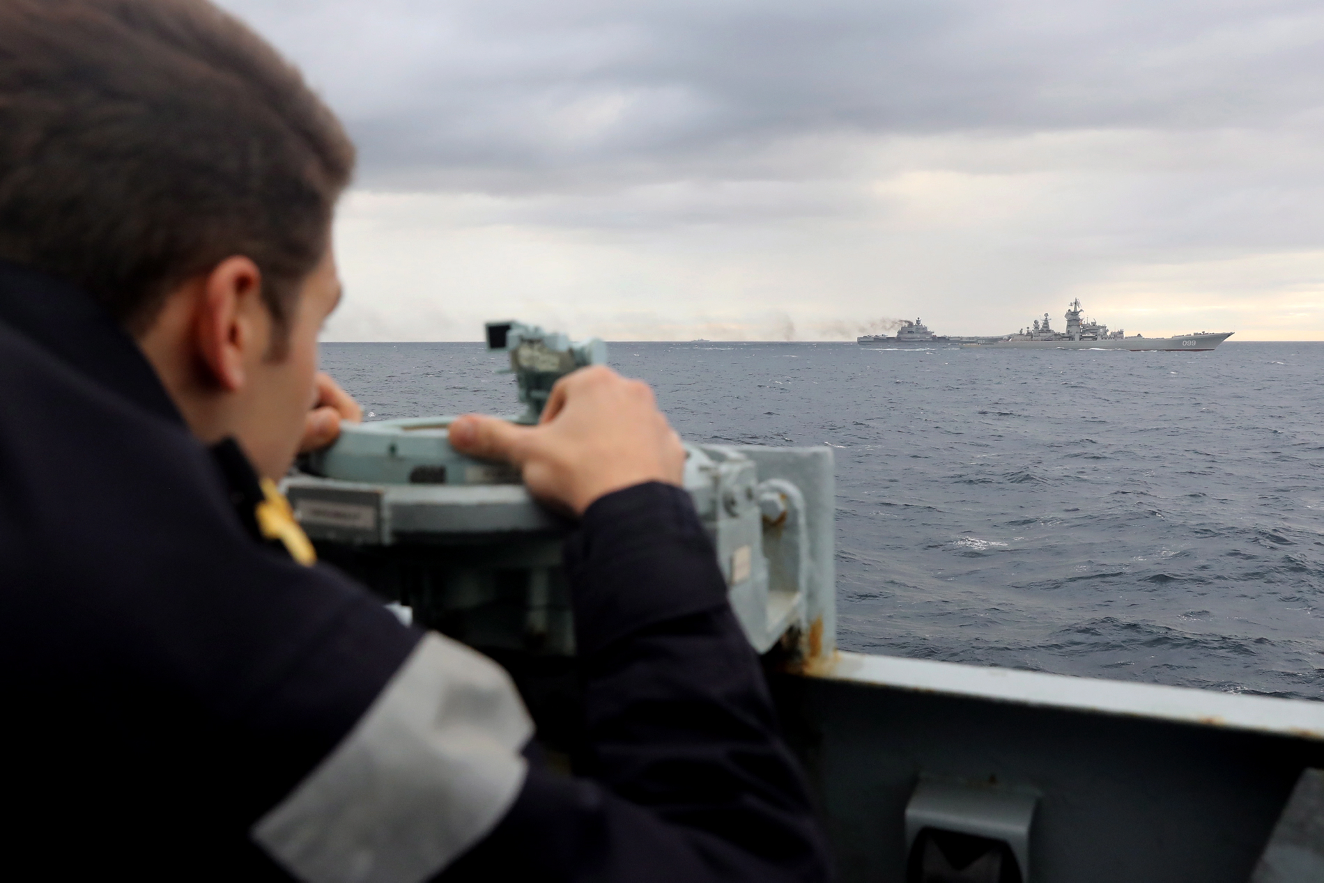 Royal Navy lookout, observing the Russian task group during transit.