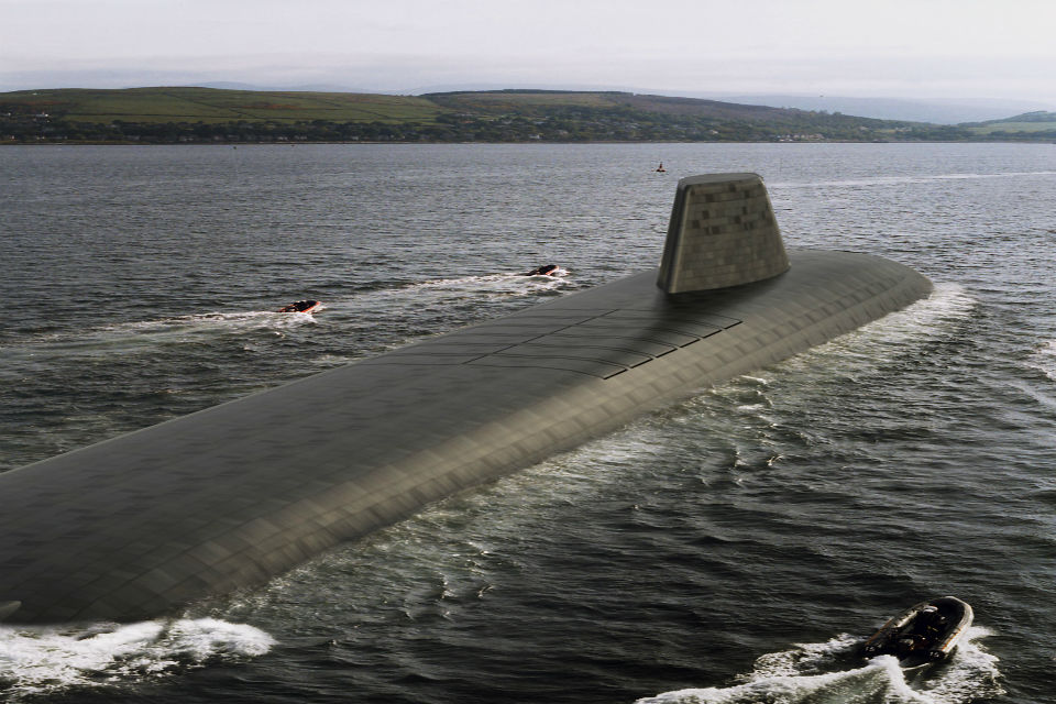 Impression of how the UK’s new nuclear submarines may look. Crown copyright.