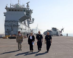 Today RHO Therresa May, Prime minister of UK visited HMS Ocean whist alongside in Bahrain. She addressed the members of the ship's company thanked them and wished them a Merry Christmas.