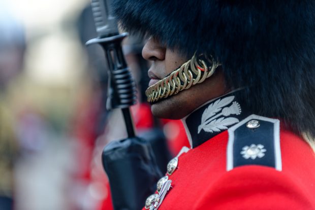 The British Army's Public Duties Incremental Companies and their Bands were subjected to rigorous scrutiny by Major General Ben Bathurst today. The quintessential image of the Foot Guards in their scarlet tunics and bearskins represents the very best of British Pageantry.