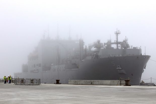 USNS Robert E Peary Coming Alongside HMNB Portsmouth