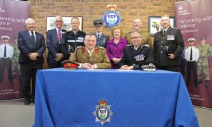 Leicestershire Police have pledged to support military personnel past and present by signing the Armed Forces Covenant. The force which currently employs four reservists, signed the covenant on 7 April 2017 at an event held at their headquarters in Enderby, Leicestershire. The Chief Constable Simon Cole signed the document and was joined  Her Majestys Lord-Lieutenant for Leicestershire Lady Jenny Gretton, Colonel Tom Redgate, Colonel David Dorbe, Police Commissioner Willy Bach, John S Wilson OBE DL Regional Employer Engagement Director, Chief Inspector Duncan Southall Local Policing Directorate.