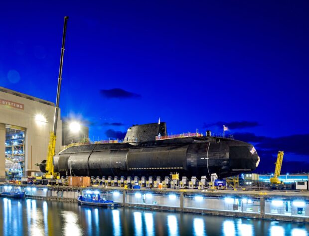 HMS Audacious prepares for launch in Barrow. Copyright BAE Systems