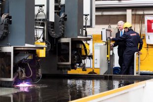 The Defence Secretary cut steel on the first Type 26 frigate, which will be named HMS Glasgow.
