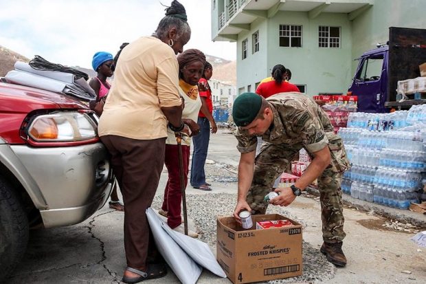 Royal Marines from 40 Commando have been ensuring aid reaches people across the British Virgin Islands before Storm Maria arrives.