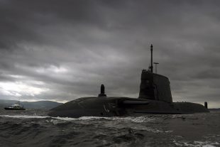 Britain's third £1 billion Astute Class nuclear submarine, HMS Artful. Crown copyright.