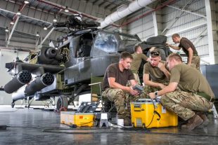 British Army Apache Attack Helicopters are in Oman for Exercise Saif Sareea 3, working alongside other air assets from across defence within Joint Helicopter Command.