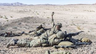 British Paratroopers train in the desert