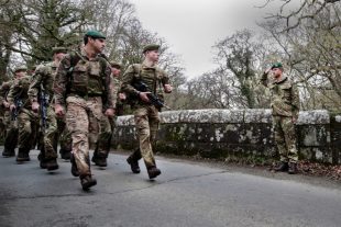 The Duke of Sussex salutes Royal Marine recruits