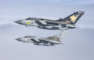 Two RAF Tornados flying close together