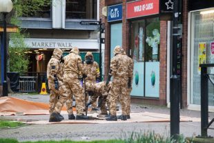 Military personnel aiding the cleanup operation in Salisbury