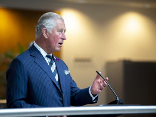 HRH The Prince of Wales delivers a speech to staff at GCHQ.